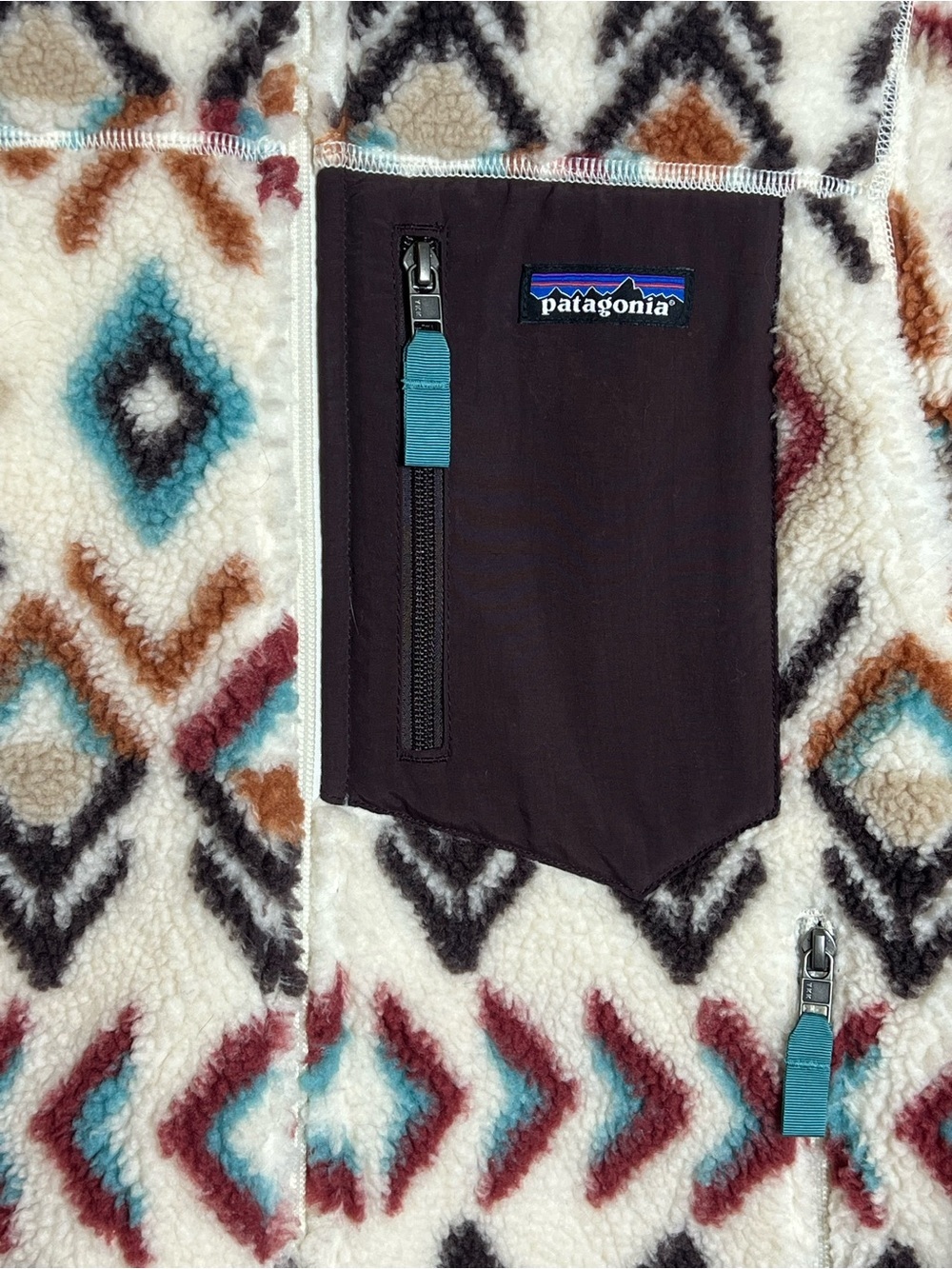 Patagonia Classic Retro-X Fleece Jacket Fern Dell Full Zip Geometric Retro Aztec - Picture 8 of 12